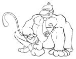  anal anal_masturbation anal_penetration anthro ape balls big_pecs bodily_fluids clenched_teeth cum cum_while_penetrated cumshot dildo dildo_in_ass donkey_kong_(character) donkey_kong_(series) ejaculation eyes_closed foreskin genital_fluids genitals gorilla haplorhine male mammal masturbation monkey monochrome muscular muscular_male necktie nintendo nipples pecs penetration penis primate sex_toy solo spread_legs spreading teeth video_games yoshoblue 