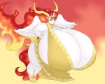  5:4 absurd_res anthro big_breasts breasts cleavage clothed clothing dress equid female friendship_is_magic hi_res horn huge_breasts hyper hyper_breasts mammal marauder6272 my_little_pony nightmare_star_(mlp) nonuberis obese overweight princess_celestia_(mlp) solo winged_unicorn wings 