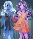 absurd_res anthro basket blush breasts cleavage clothed clothing dress duo equid equine female friendship_is_magic hi_res horn mammal my_little_pony outside starlight_glimmer_(mlp) tree trixie_(mlp) unicorn xjenn9 