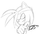  2004 accessory amy_rose anthro crossed_arms eulipotyphlan evil_grin female headband hedgehog is_(artist) looking_at_viewer mammal monochrome smile smug solo sonic_the_hedgehog_(series) 
