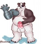  1_eye :3 amputee anthro badger badgerclops balls belly cartoon_network cybernetics cyborg disability eeveecholo erection eye_patch eyewear genitals hi_res machine male mammal mao_mao:_heroes_of_pure_heart missing_arm mustelid musteline nipples nude overweight overweight_male penis solo 