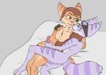  anthro duo erection eyewear female fur genitals goggles green_eyes hi_res lombax magra_(artist) male male/female mammal nude penis ratchet ratchet_and_clank rift_apart_lombax smile stripes video_games 