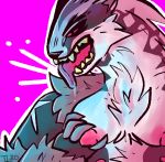  anthro bodily_fluids breast_grab breast_squish breasts claws drooling female feral hand_on_breast nintendo obstagoon pok&eacute;mon pok&eacute;mon_(species) saliva solo squish teeth tongue tongue_out tuesdaylust video_games 