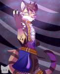  2020 absurd_res anthro clothed clothing clouded_leopard digital_drawing_(artwork) digital_media_(artwork) felid fur hair hi_res josendall_art leopard likulau looking_at_viewer male mammal nekojishi pantherine signature simple_background solo spots tattoo video_games 