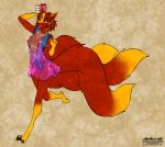  2020 4_toes 5_fingers alishka anthro canid canine digital_media_(artwork) english_text female fingers fox fur hair mammal orange_body orange_fur red_body red_fur red_hair smile solo text toes 