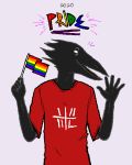  2020 30mrknowitall anthro avian beak bird clothed clothing corvid corvus_(genus) crow digital_media_(artwork) english_text humanoid lgbt_history_month lgbt_pride male meme open_mouth pride_colors rainbow_flag rainbow_pride_flag rainbow_symbol simple_background smile solo text 