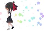  black_hair blush chibi dress kaguya-sama_wa_kokurasetai_~tensai-tachi_no_renai_zunousen~ red_eyes school_uniform shinomiya_kaguya short_hair socks stars urim_(paintur) white 