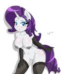  absurd_res anthro breasts clothing equid equine female friendship_is_magic genitals gloves handwear hi_res horn legwear mammal my_little_pony pussy rarity_(mlp) solo stockings thebrokencog unicorn 