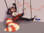  absurd_res ailurid anthro braided_hair breasts feathers female genitals hair hi_res kanrod_stavoyan mammal pussy red_panda solo tickle_torture tickling 