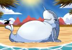  2024 accipitrid accipitriform angry_birds avian beach belly big_belly bird cetacean clenched_teeth dolphin duo eagle facial_horn fangs female feral half-closed_eyes horn light looking_at_viewer lying male mammal marine mighty_eagle monodontid narrowed_eyes narwhal netflix nikki_narwhal nose_horn nude obese obese_female obese_feral on_back overweight overweight_female overweight_feral rovio_entertainment sand sega smile smiling_at_viewer snitch_(artist) sunlight teeth thelma_the_unicorn toothed_whale water 
