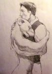  anthro clothed clothing duo eyes_closed female greyscale hug human intimate male male/female mammal monochrome murid murine nude rat rodent sketch unknown_artist 