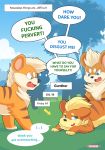 absurd_res angry canid canine comic english_text feral group growlithe hi_res male mammal nikkibunn nintendo pok&eacute;mon pok&eacute;mon_(species) profanity text video_games 