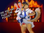  4:3 absurd_res anthro canid canine canis clothing coyote disney fan_character female fuck_the_police hi_res judy_hopps lagomorph leporid male male/female mammal penetration police_officer police_uniform public_exposure public_nudity rabbit smartwhitefang uniform vaginal vaginal_penetration zootopia 