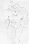  anthro big_breasts big_muscles breasts cleavage clothed clothing deltarune dinosaur female front_view frown hair_over_eyes hand_on_hip midriff muscular muscular_female navel non-mammal_breasts panties reptile sbshouseofpancakes scalie shirt simple_background solo standing susie_(deltarune) tank_top thick_thighs topwear underwear video_games 