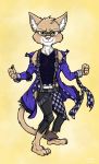  3_toes 4_fingers anthro bad_guy_cafe camoss_darkfly cougar dancing eyewear felid feline fingers glasses hi_res male mammal sand_fur solo toes yellow_eyes ziegelzeig 