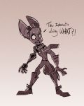  ambiguous_gender anthro bodysuit boots clothing dialogue english_text eyewear footwear ftk_(artist) fur goggles goggles_on_head hi_res lombax mammal prosthetic prosthetic_arm prosthetic_limb ratchet_and_clank rift_apart_lombax scarf shocked skinsuit solo striped_body striped_fur stripes text tight_clothing video_games 