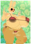  2020 5_fingers animal_crossing animate_inanimate anthro areola belly big_breasts big_butt bikini blush bodily_fluids border breasts butt camel_toe clothing coco_(animal_crossing) curvy_figure deep_navel digital_media_(artwork) female fingers genitals gyroid hi_res huge_breasts lagomorph leporid mammal navel nintendo nipple_outline open_mouth opqhlak overweight overweight_female portrait pussy rabbit slightly_chubby solo standing sweat swimwear thick_thighs three-quarter_portrait video_games voluptuous white_border wide_hips 