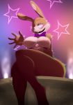  absurd_res anthro big_butt bow_tie breasts butt crossgender featureless_breasts female five_nights_at_freddy&#039;s five_nights_at_freddy&#039;s_vr:help_wanted glitch glitchtrap hi_res jaynatorburudragon lagomorph leporid low-angle_view mammal on_stage rabbit solo spring_bonnie_(fnaf) thick_thighs video_games waving_hand 