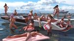  3d 6+girls absurdres breasts dead_or_alive highres large_breasts multiple_girls red_hair tan tanline topless 