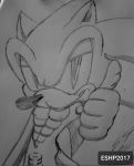  absurd_res animal_genitalia anthro balls black_and_white bottomless clothed clothing concealed_genitals detailed eshp2017 eulipotyphlan eyelids fin genitals gesture gloves gloves_only graphite_(artwork) handwear hedgehog hi_res male mammal monochrome mr_goibutton39 muscular muscular_male nipples pencil_(artwork) sega sheath smile solo sonic_the_hedgehog sonic_the_hedgehog_(series) thumbs_up topless traditional_media_(artwork) video_games visible_nipples 