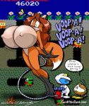  2008 air_pump anthro big_breasts breasts canid canine eric_schwartz female fox furafterdark huge_breasts inflation male male/female mammal naturally_censored nipple_tuft nude pooka_(dig_dug) sheila_vixen tuft 