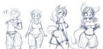  2016 anthro bottomwear breast_growth breasts clothing female gender_transformation hair hi_res human human_to_anthro male mammal monochrome mtf_transformation navel nipples open_mouth shirt shorts simple_background species_transformation surprise tgwonder topwear transformation white_background 