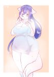  2020 absurd_res anthro blue_hair breasts canid canine female fur hair hi_res looking_at_viewer mammal musical_note solo towel towel_only towel_wrap ukenya wet wet_body wet_fur 