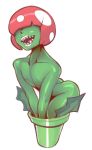  2018 butt combos-n-doodles elemental_creature elemental_humanoid flora_fauna flower_pot green_body green_skin hair humanoid male mario_bros nintendo nipples not_furry nude piranha_plant plant plant_humanoid red_hair sharp_teeth simple_background solo teeth video_games white_background 