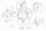  2020 anthro bear_2key belly blush bulge clothing eyes_closed hi_res humanoid_hands kemono male mammal moobs navel nipples overweight overweight_male shirt tongue tongue_out topwear underwear ursid 