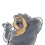  1:1 2020 anthro belly biped black_body black_fur fur hi_res humanoid_hands lentejota6 male mammal overweight overweight_male simple_background solo spectacled_bear tremarctine ursid white_background 