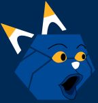  ambiguous_gender anthro blue_background e621 esix felid feline machine mammal mascot meme open_mouth pogchamp reaction_image redcrystal robot simple_background solo 