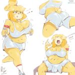  1:1 animal_crossing anthro big_breasts breasts clothed clothing gynomorph intersex isabelle_(animal_crossing) nintendo slightly_chubby solo video_games viejillox 