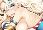  5440nbic armband azur_lane bare_back blonde_hair blue_eyes breasts emile_bertin_(azur_lane) highres large_breasts long_hair looking_at_viewer sideboob smile 