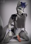  3d_(artwork) anthro balls bottomless canid canine clothed clothing crop_top daloaf digital_media_(artwork) fox genitals hair hi_res humanoid_genitalia humanoid_penis looking_at_viewer male mammal mrwarfaremachine open_mouth penis shirt simple_background smile solo topwear white_background 