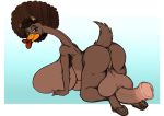  2020 absurd_res afro animal_genitalia animal_penis anthro anus avian balls beak bird blue_eyes breasts butt equine_penis exelzior exelzior-maximus eyelashes genitals gynomorph hi_res hooves intersex long_neck nude orange_beak penis solo vein veiny_penis 