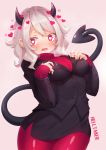  business_suit hitokuchii horns pantyhose sweater tail 
