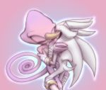  anthro blush clothing duo embrace espio_the_chameleon eyes_closed french_kissing gloves handwear intimate kissing long_tail male male/male pink_background romantic_ambiance romantic_couple royalbootlace silver_the_hedgehog simple_background sonic_the_hedgehog_(series) 