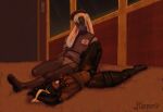 ahegao armwear au_ra beret blonde_hair blue_highlights boots bulge carpet carpeted_floor clothing dark_body dark_skin duo elbow_gloves eyewear final_fantasy final_fantasy_xiv fishnet_clothing fishnet_leggings fishnet_legwear flabberd footwear garter_straps gloves hair handwear hat headgear headwear hi_res highlights_(coloring) humanoid inside_train keypad lagomorph leather leather_boots leather_clothing leather_footwear leggings legwear leotard light_mouth long_ears looking_pleasured male mammal mask metal_door scalie short_hair square_enix sunglasses sunglasses_on_face tactical_gear thigh_boots thigh_highs thong tongue tongue_out topwear unconscious unconscious_male underwear vest viera window wood xaela