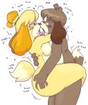 animal_crossing anthro anthro_on_anthro anthro_penetrated anthro_penetrating anthro_penetrating_anthro big_breasts big_butt blonde_hair blush bodily_fluids breasts brother_(lore) brother_and_sister_(lore) brother_penetrating_sister brown_body brown_fur brown_hair butt canid canine canis digby_(animal_crossing) digital_media_(artwork) domestic_dog duo female female_penetrated fur hair hand_on_butt hi_res incest_(lore) intraspecies isabelle_(animal_crossing) kissing leg_wrap male male/female male_penetrating male_penetrating_female mammal nintendo nude open_mouth penetration penile penile_penetration qoolbunart sex shih_tzu sibling_(lore) side_boob side_view simple_background sister_(lore) standing standing_sex tail thick_thighs tongue tongue_out toy_dog twincest_(lore) twins_(lore) vaginal vaginal_penetration wide_hips yellow_body yellow_fur