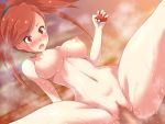  1boy 1girl areolae asuna_(pokemon) bangs blush breasts censored commentary_request eyebrows_visible_through_hair eyelashes gym_leader hair_tie hetero highres holding holding_poke_ball koumei_(twinameless) large_breasts long_hair looking_down mosaic_censoring navel nipples nude open_mouth poke_ball poke_ball_(generic) pokemon pokemon_(game) pokemon_oras pussy red_eyes red_hair sex solo_focus spread_legs steam swept_bangs teeth tied_hair tongue wet 