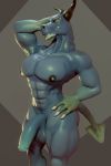  3d_(artwork) 4_fingers abs anthro big_pecs big_penis circumcised digital_media_(artwork) dragon fingers genitals hi_res horn humanoid_genitalia humanoid_penis male moreuselesssource muscular muscular_male nipples pecs penis pointed_tail pose reptile scalie solo 