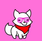  ambiguous_gender anthony_fox canid canine feral fox ladder_shades low_res mammal pink_background red_bandanna simple_background solo unknown_artist 