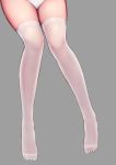  1girl absurdres commentary_request gei_daipf grey_background highres legs lower_body no_shoes original simple_background solo thighhighs white_legwear 