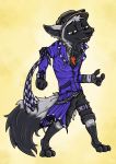  anthro bad_guy_cafe black_body black_fur brown_eyes canid canine clothing creepson dancing eyewear fox fur grey_body grey_fur hat headgear headwear hi_res male mammal red_fox silver_fox solo sunglasses ziegelzeig 