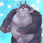  1:1 2020 anthro belly blush bodily_fluids hi_res kemono male moobs nipples overweight overweight_male solo sweat tokyo_afterschool_summoners tsathoggua video_games yuuya333 