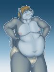  anthro belly canid canine canis clothing domestic_dog fatfur hi_res husky male mammal moobs nenana-uso nipples nordic_sled_dog overweight solo spitz underwear 
