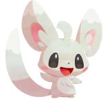  arm_up artist_request black_sclera blush blush_stickers full_body gen_5_pokemon happy looking_up minccino no_humans official_art open_mouth pokemon pokemon_(creature) pokemon_(game) pokemon_cafe_mix smile solo standing transparent_background white_eyes 