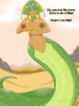  big_breasts breasts canastus cassiopeia_(lol) female genitals humanoid lamia league_of_legends pussy reptile riot_games sand scalie serpentine snake solo video_games 