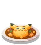  artist_request food gen_1_pokemon no_humans official_art pikachu plate pokemon pokemon_(creature) pokemon_(game) pokemon_cafe_mix rice solo star_(symbol) transparent_background 