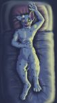  anthro bed canid canine canis dalmatian domestic_dog furniture hi_res male mammal nenana-uso nude solo tasteful_nudity 